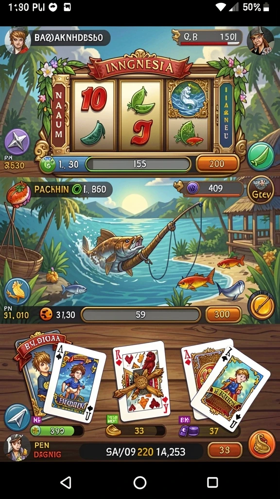 99luck99 - Gambaran fitur sosial di dalam aplikasi.